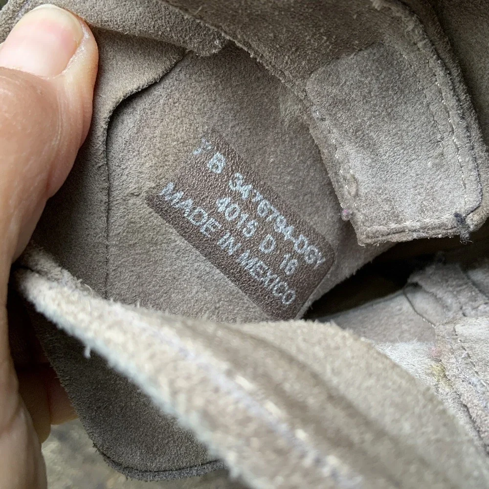 Frye Light Gray Taupe Suede Western-Style Ankle Boots